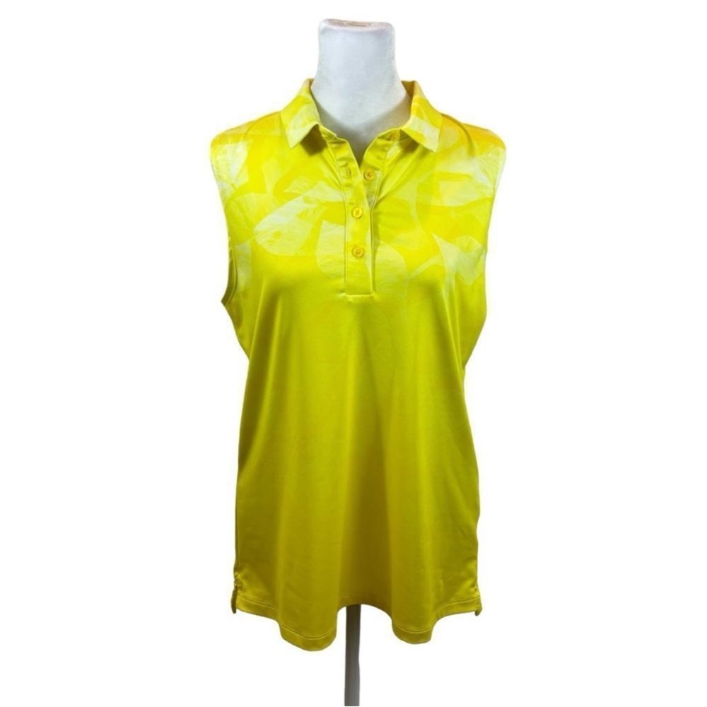Ladies Nike Dri-Fit Yellow Sleeveless Polo Top